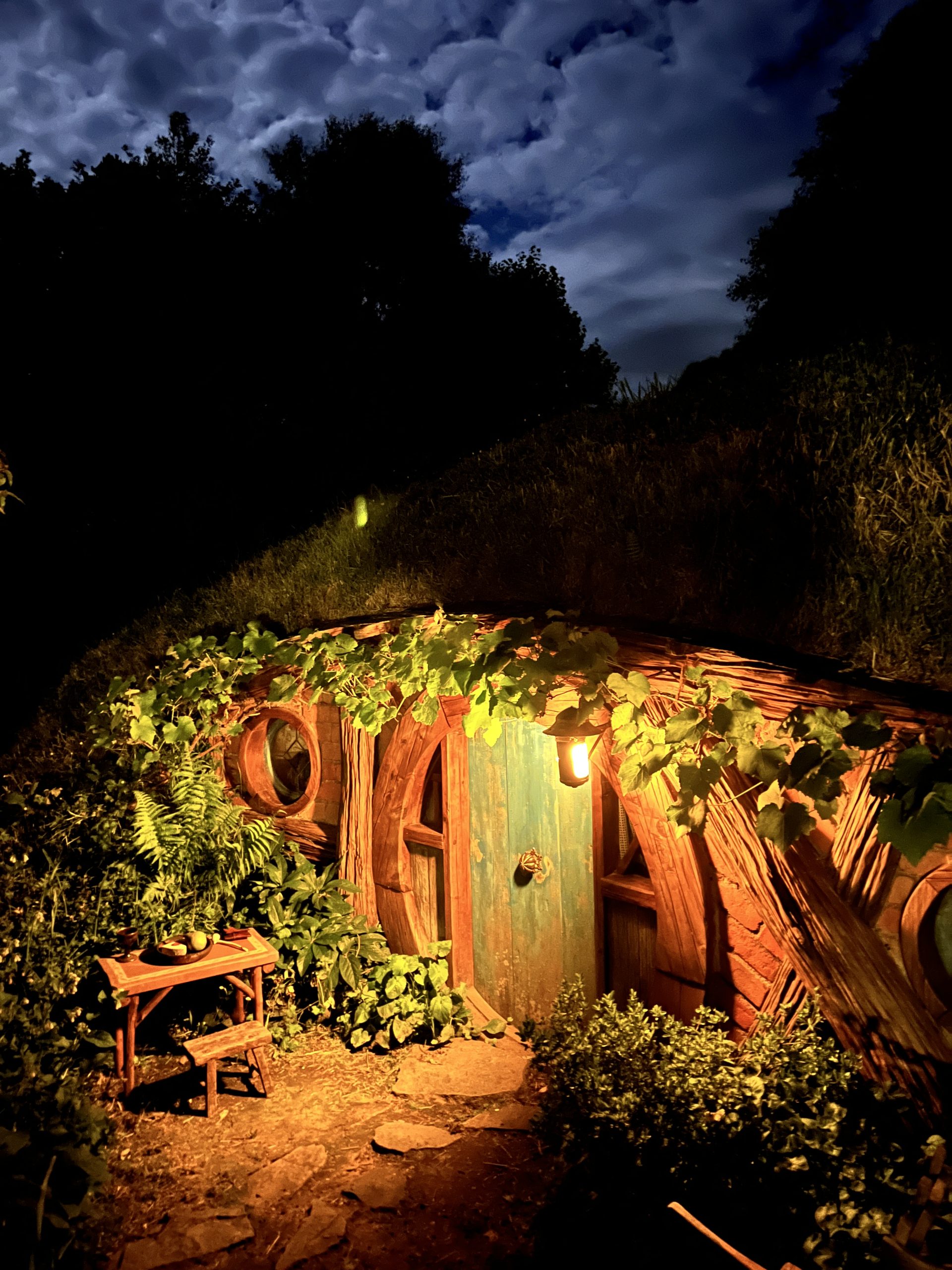 Night time at Hobbiton in New Zealand